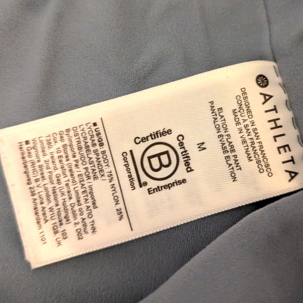 Athleta Elation High Rise Flare Pants Grey/Blue Women's Size Medium - Picture 9 of 10